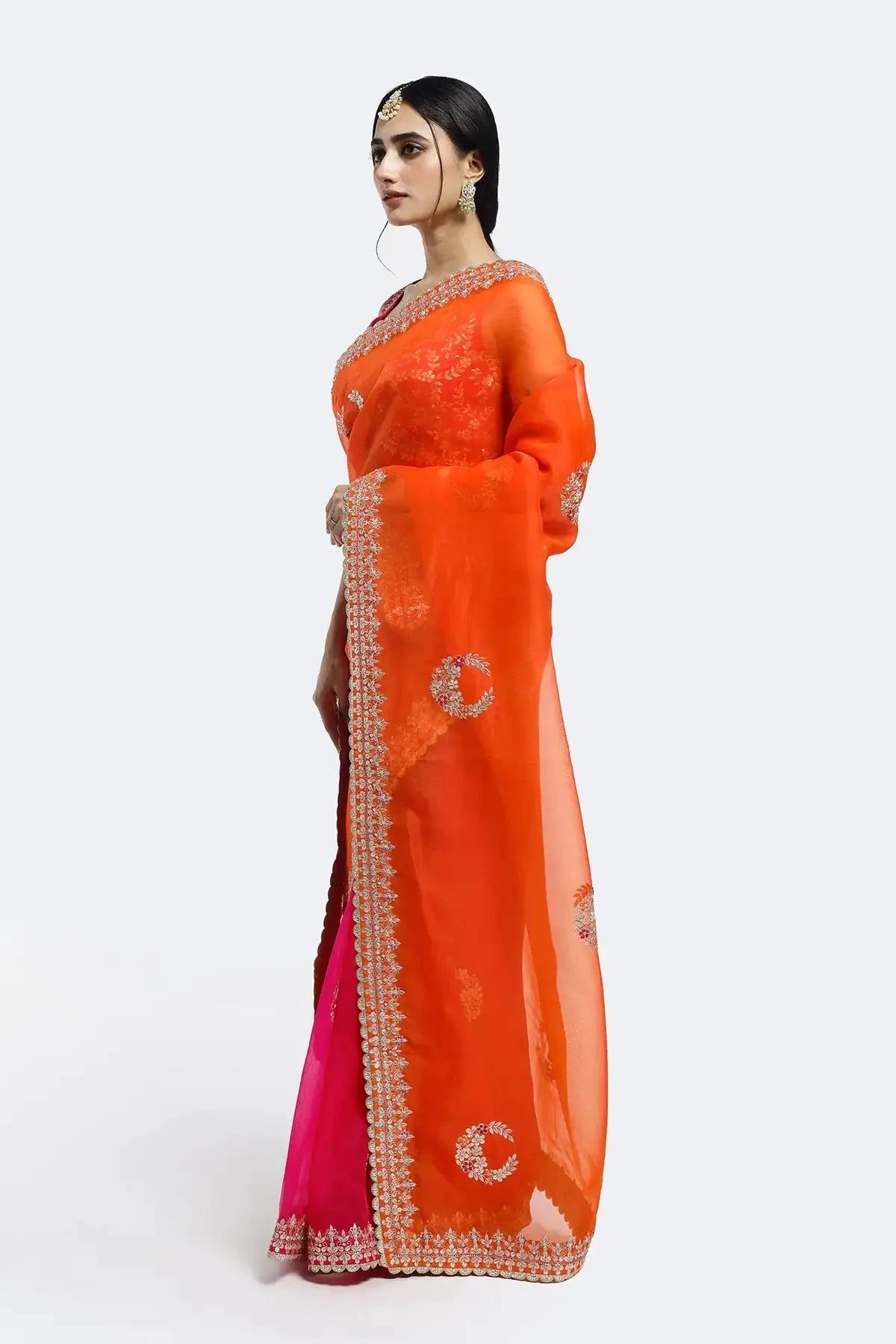 Gota Patti Ombre Organza Saree - Pallodstore