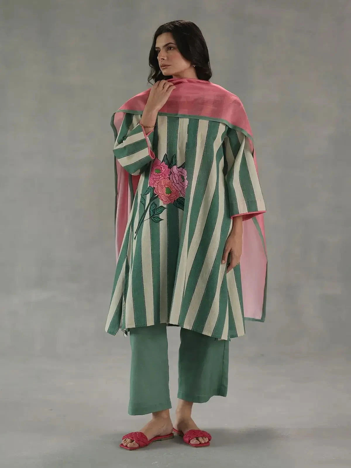 Green Carolina Kurta Set - Pallodstore