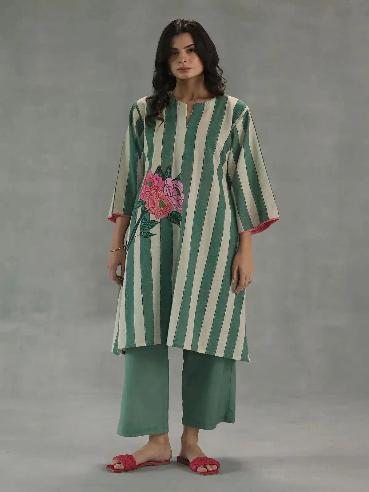 Green Carolina Kurta Set - Pallodstore