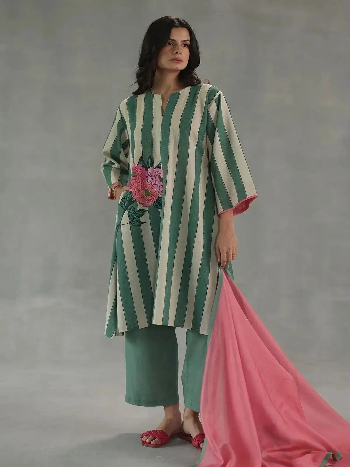 Green Carolina Kurta Set - Pallodstore