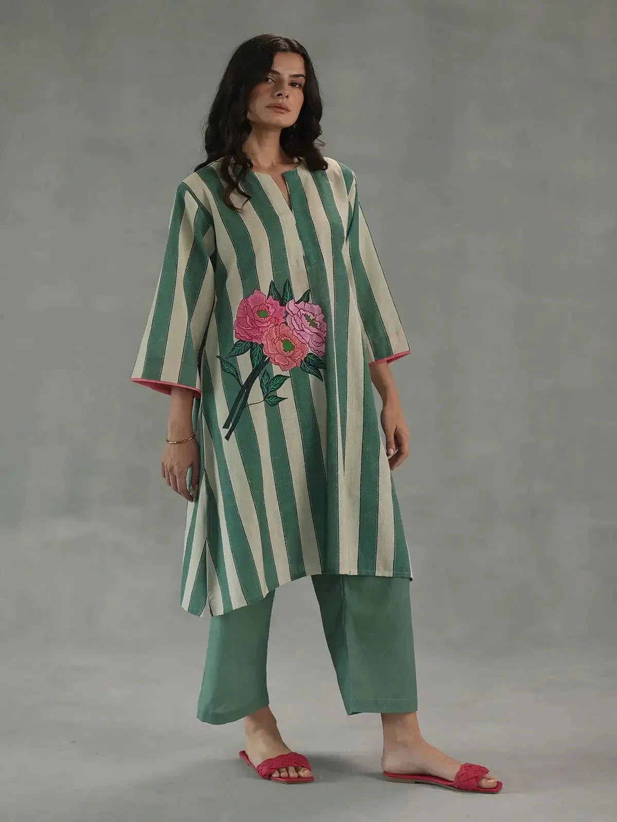 Green Carolina Kurta Set - Pallodstore