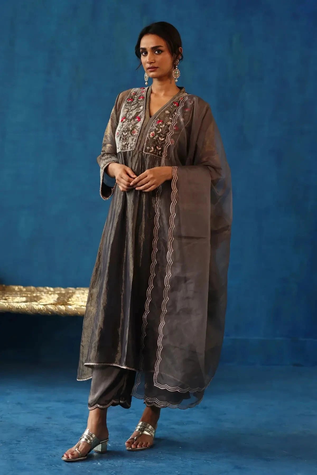 Grey Jaljeera Kurta Set - Pallodstore