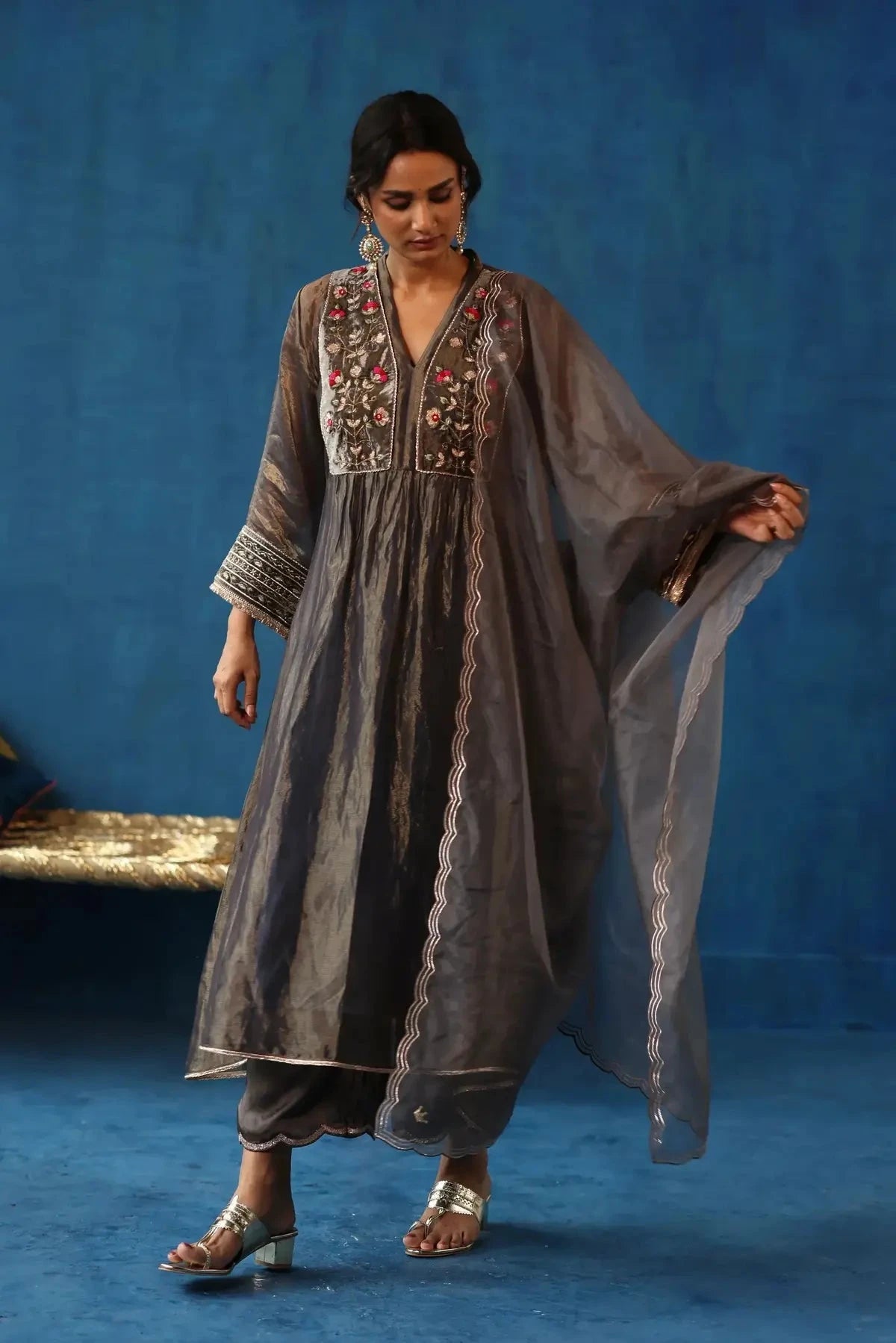 Grey Jaljeera Kurta Set - Pallodstore