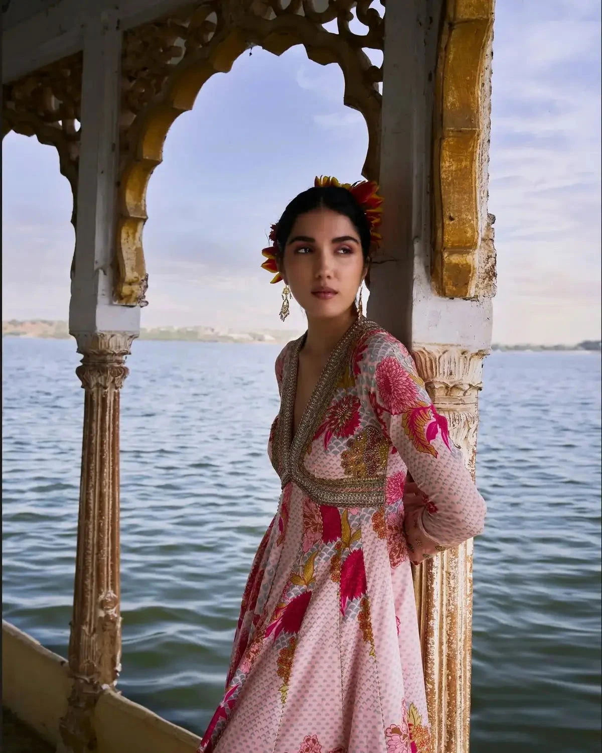 Gul Nude Pink Anarkali Set - Pallodstore