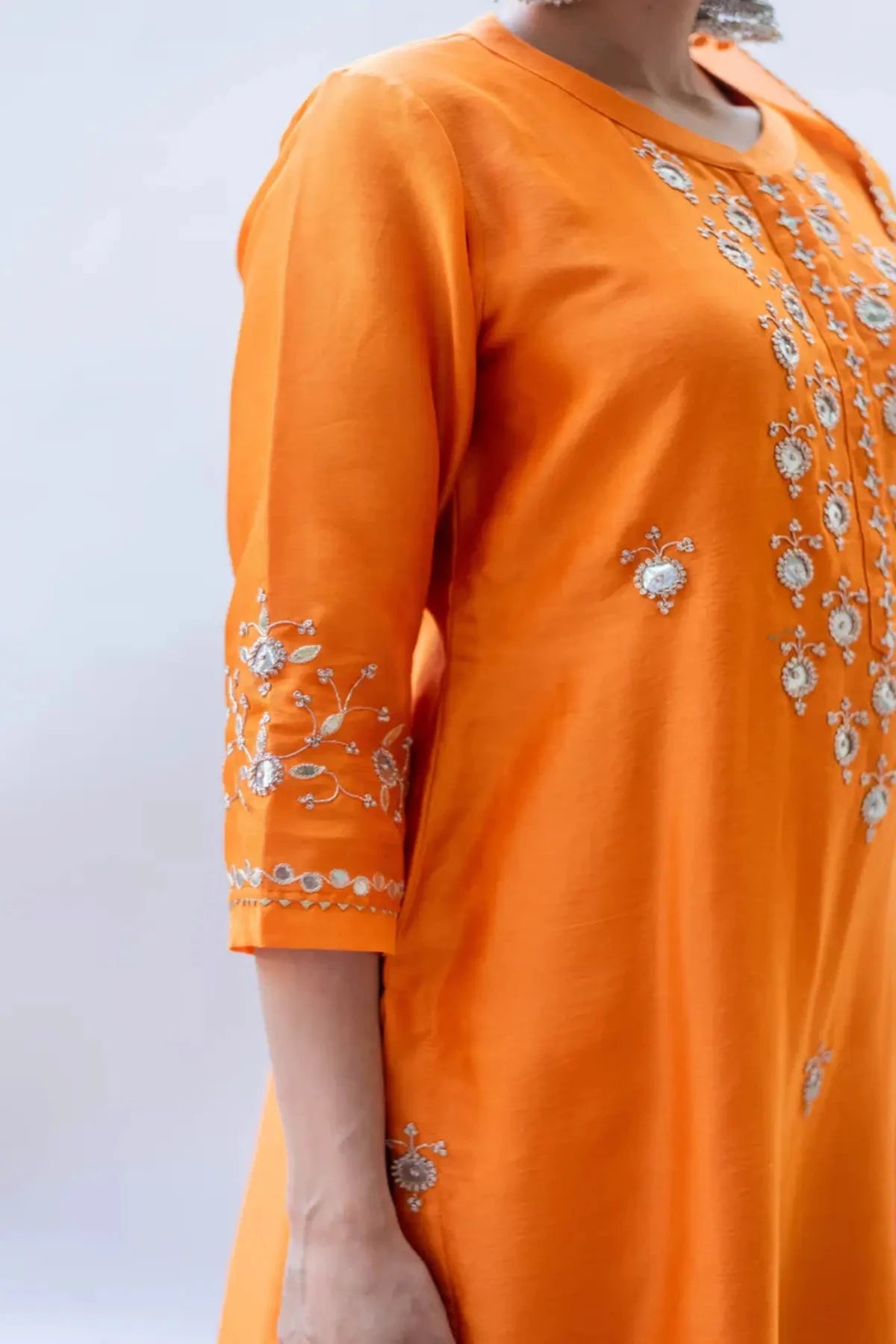 Gulmina Orange Kurta Set - Pallodstore