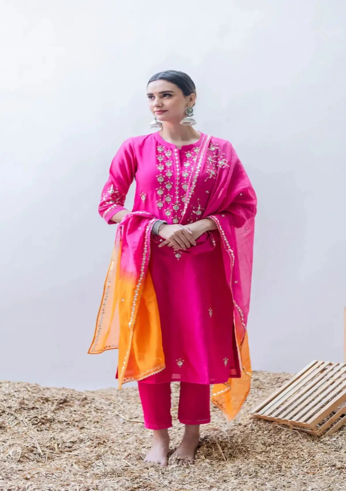 Gulmina Rani Pink Kurta Set - Pallodstore