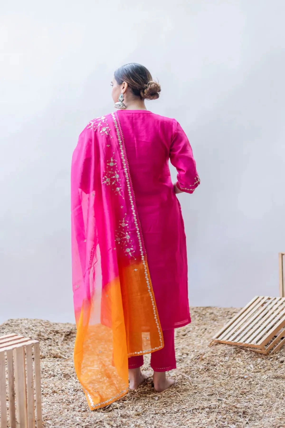 Gulmina Rani Pink Kurta Set - Pallodstore
