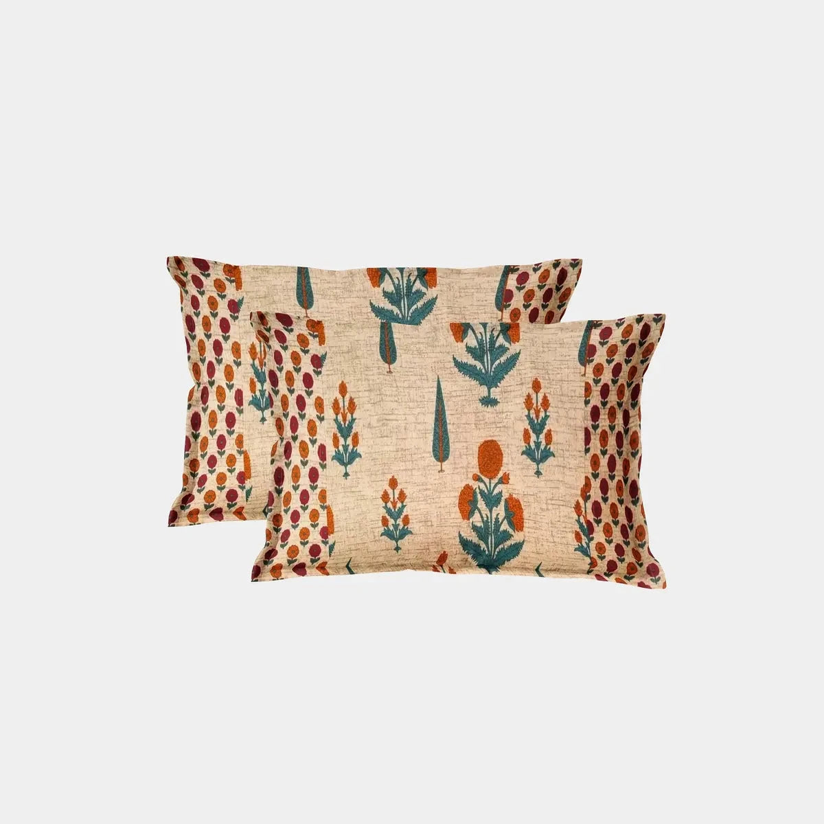 Hand Block Printed Multicolor Double Bedsheet - Pallodstore