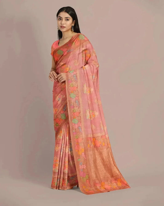 Handwoven Tussar Georgette Saree - Pallodstore
