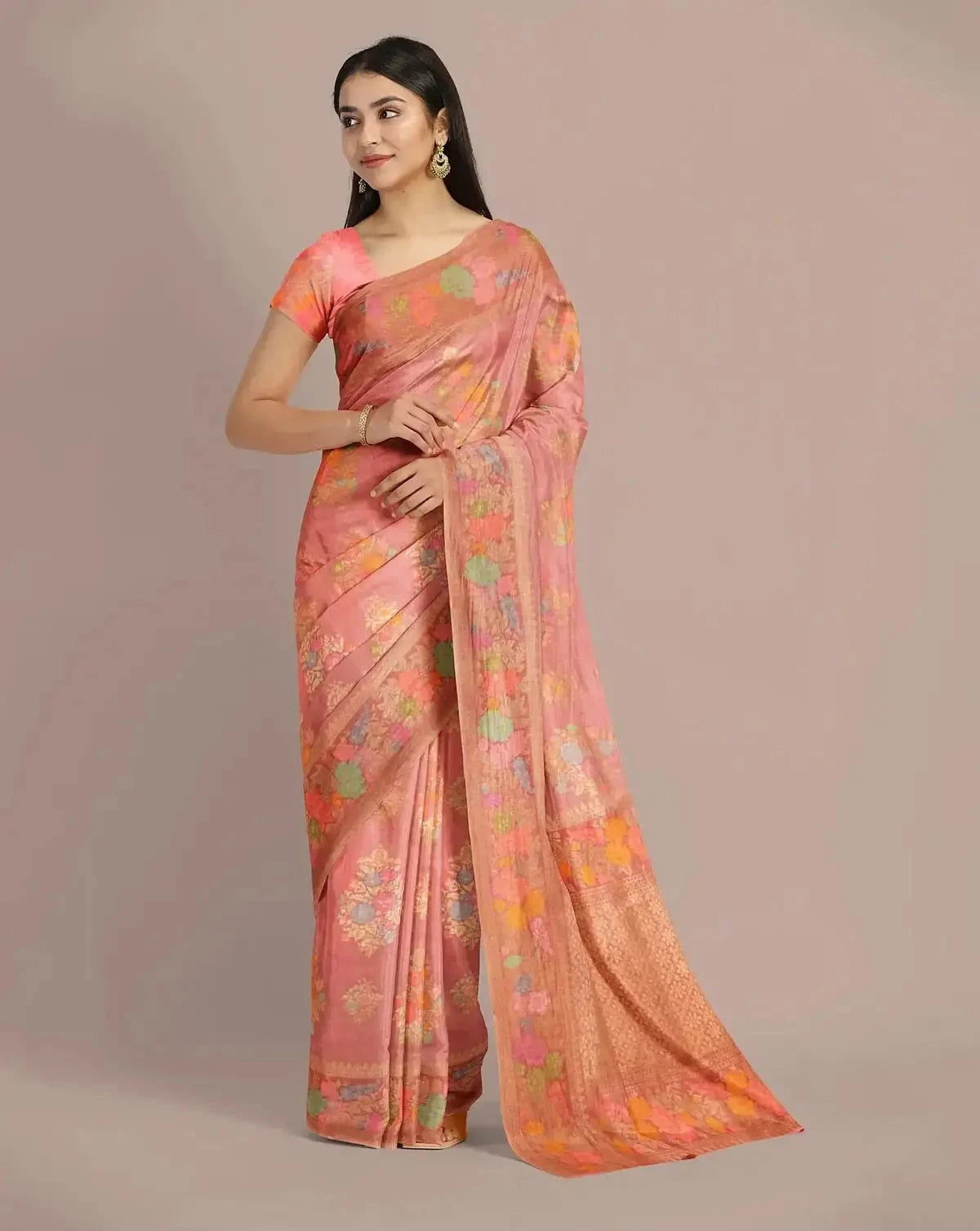 Handwoven Tussar Georgette Saree - Pallodstore
