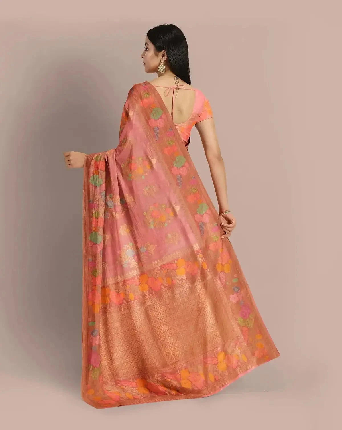 Handwoven Tussar Georgette Saree - Pallodstore