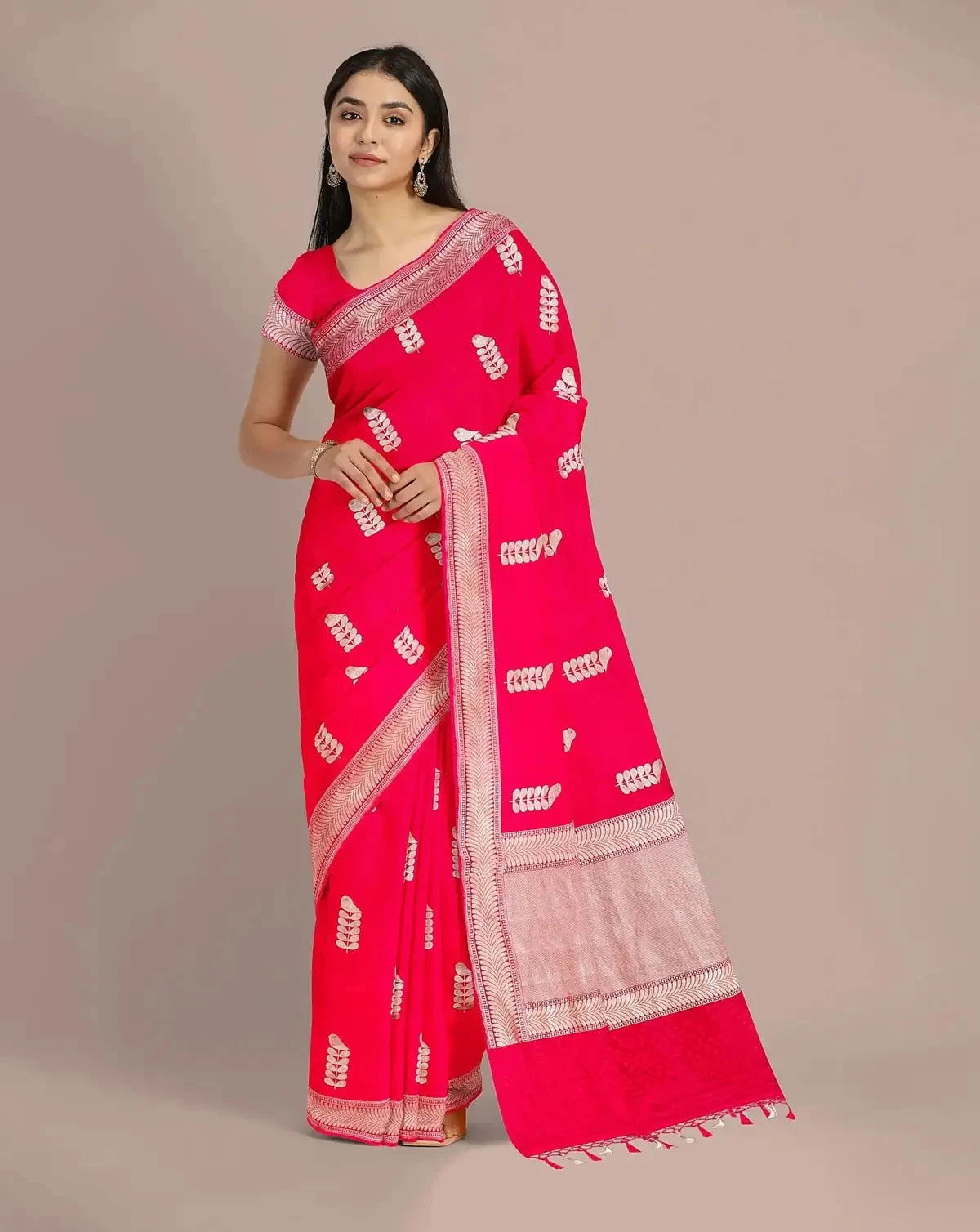 Hot Pink Gajji Silk Saree - Pallodstore