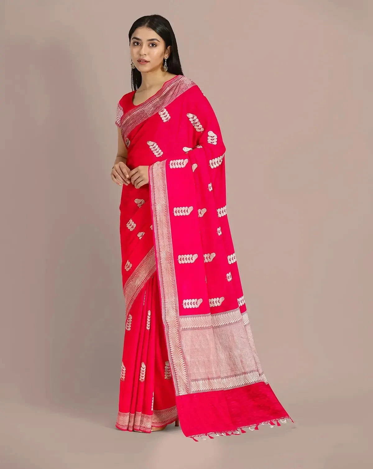 Hot Pink Gajji Silk Saree - Pallodstore