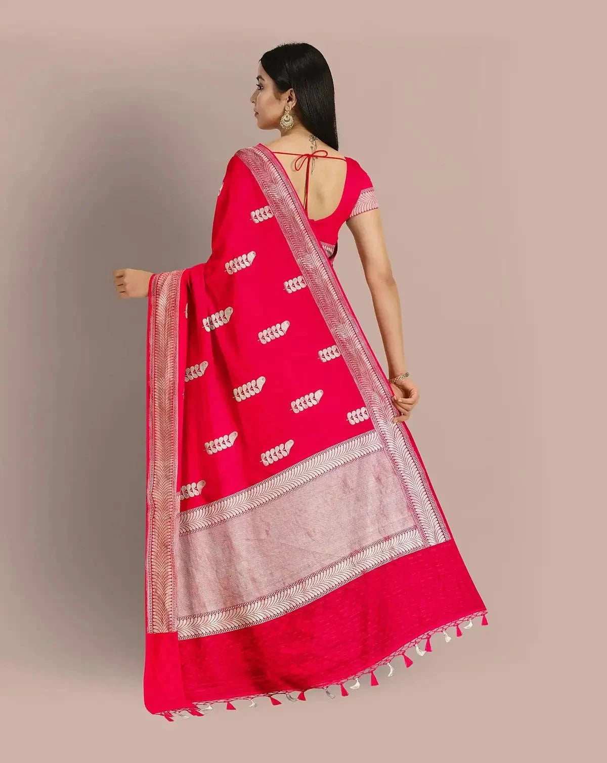 Hot Pink Gajji Silk Saree - Pallodstore