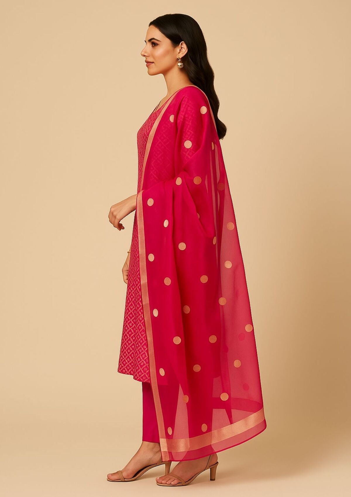 Hot Pink Straight Line Suit - Pallodstore