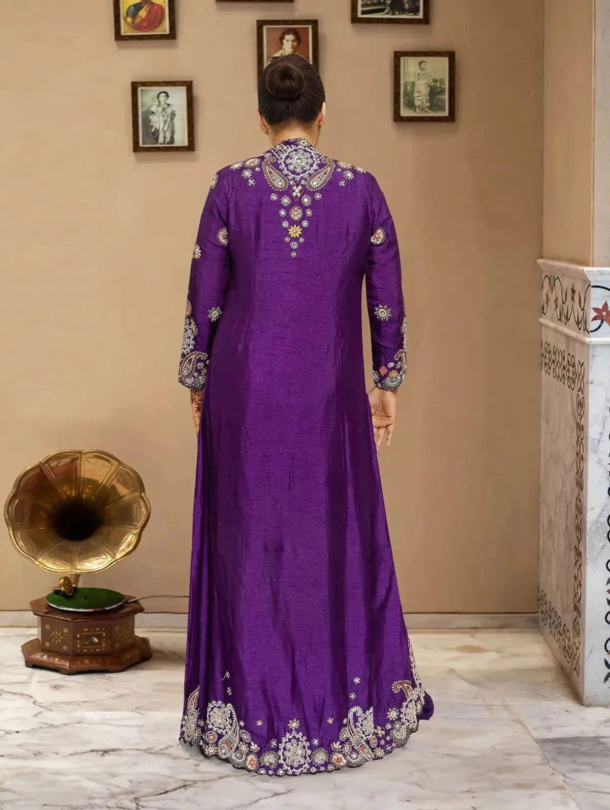 Indowestern jacket  sharara suit - Pallodstore
