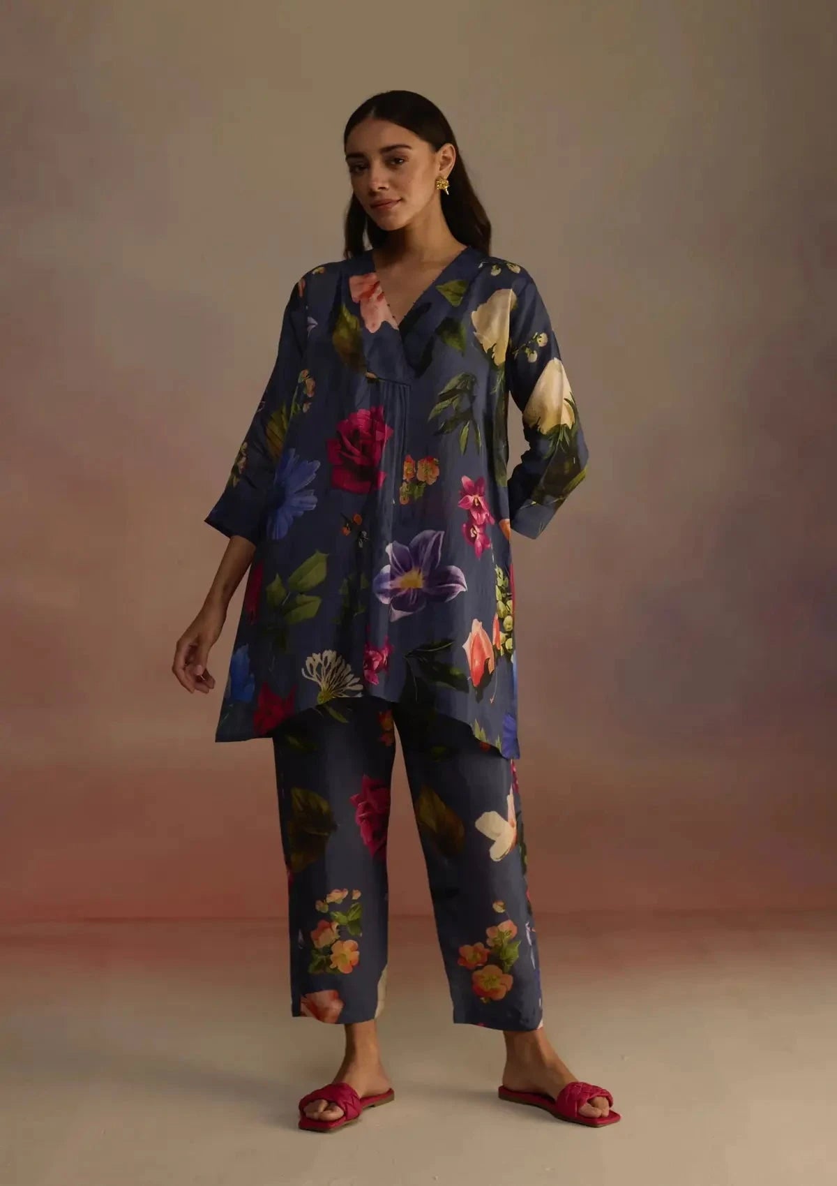 Iris Short Blue Kurta - Pallodstore