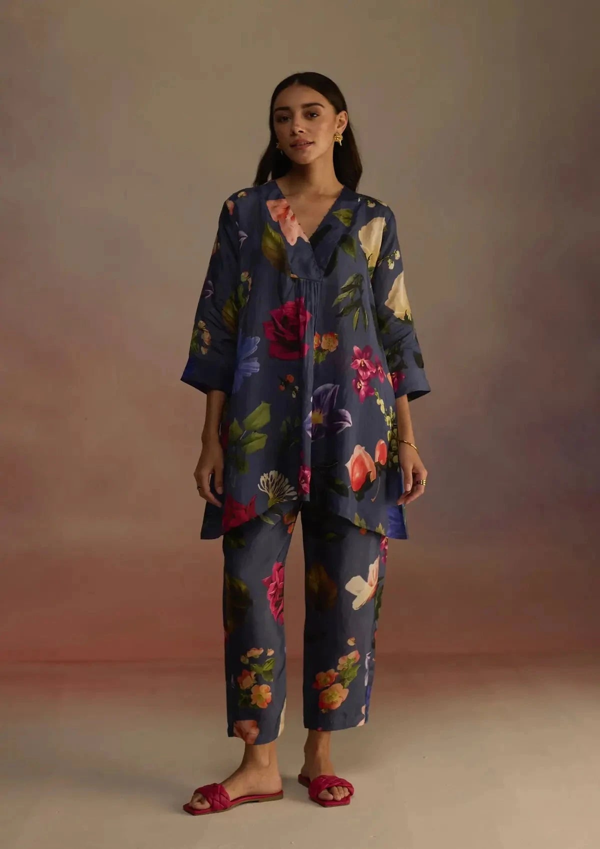 Iris Short Blue Kurta - Pallodstore