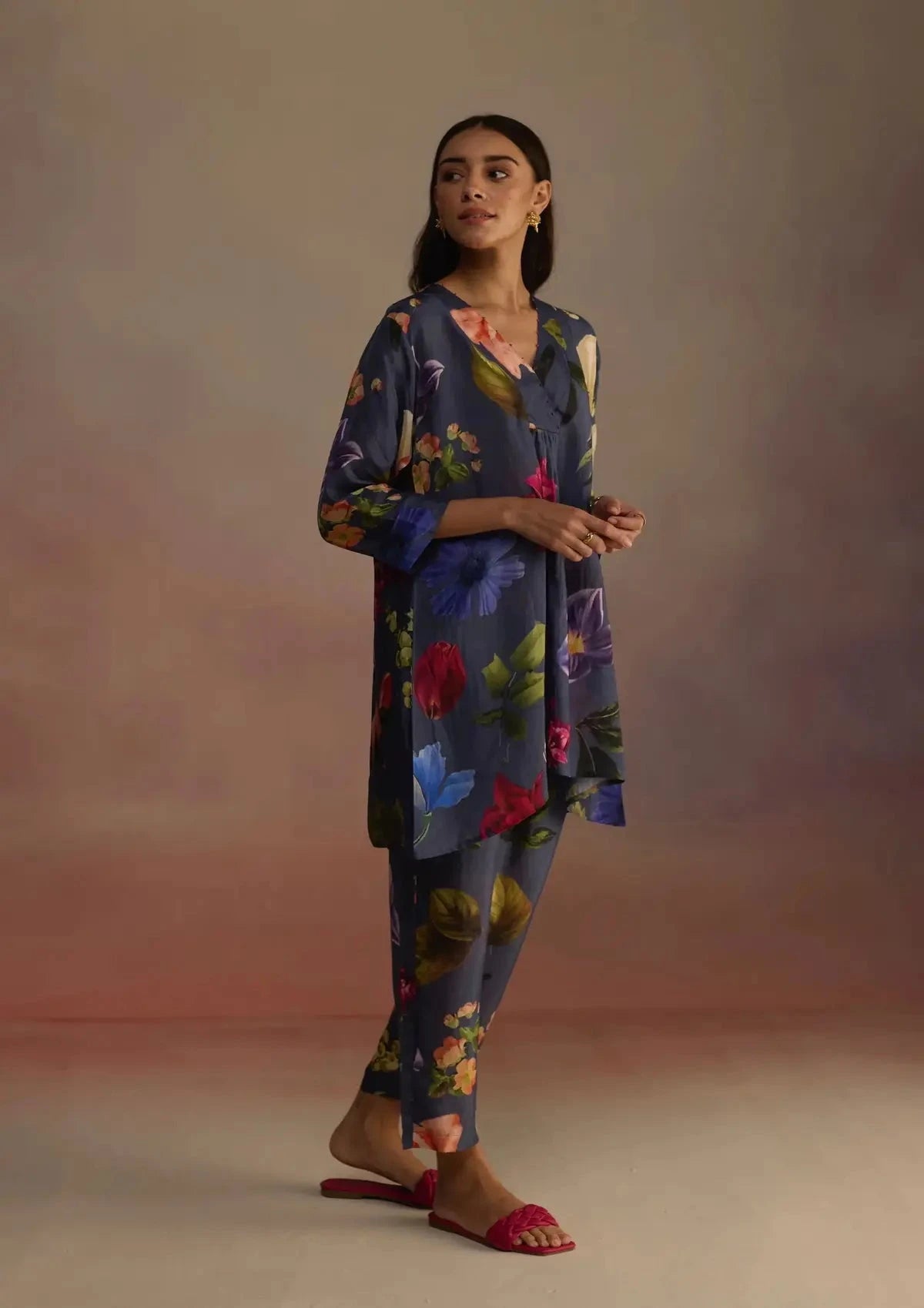 Iris Short Blue Kurta - Pallodstore