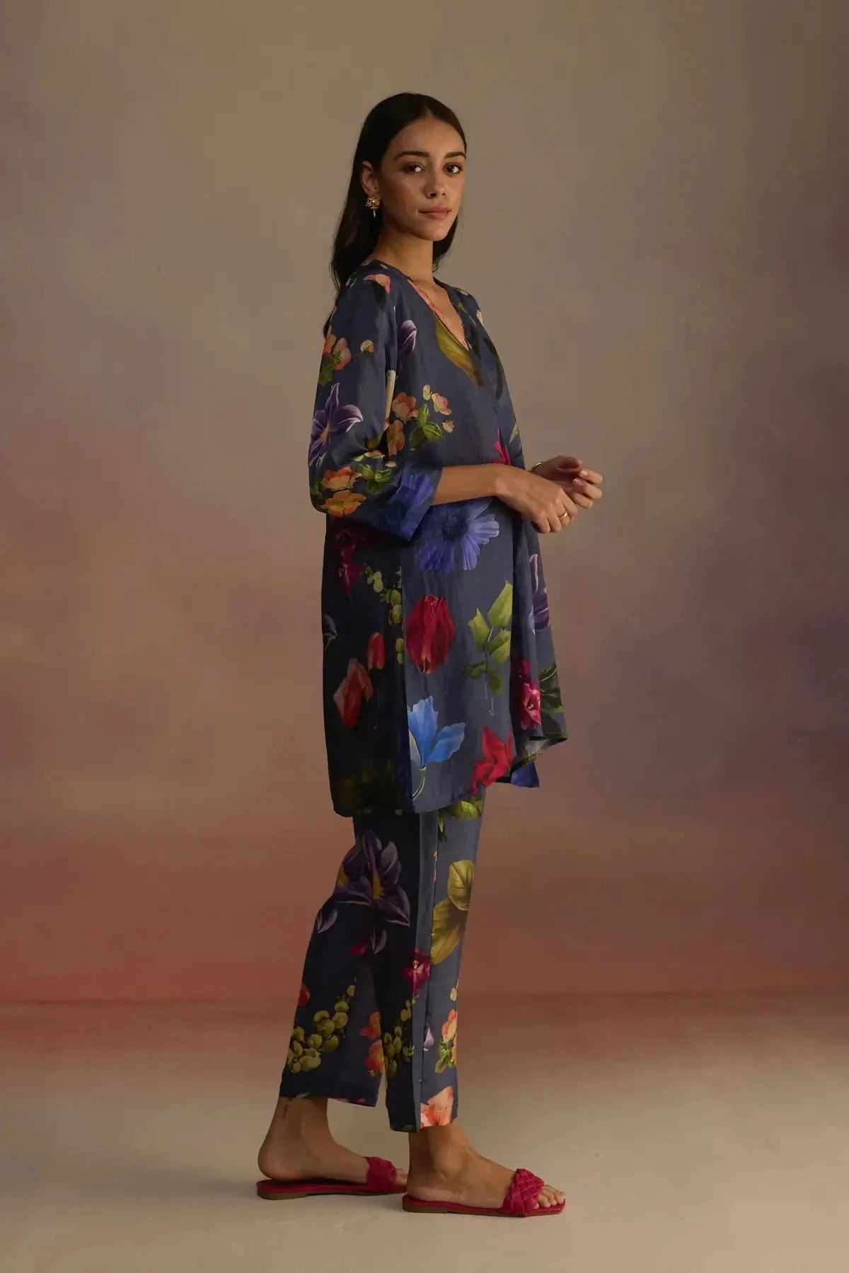 Iris Short Blue Kurta - Pallodstore