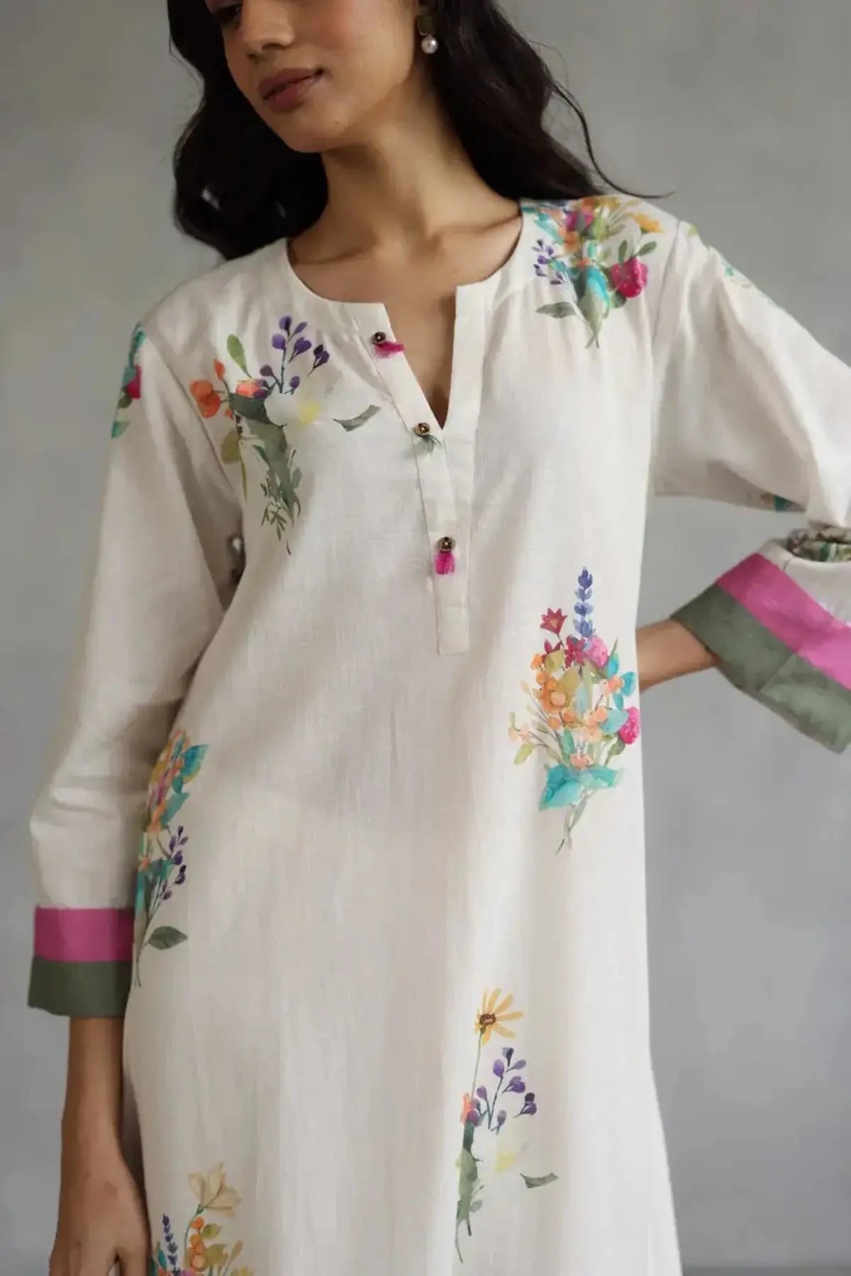 Ivory Bloom Kurta Set - Pallodstore