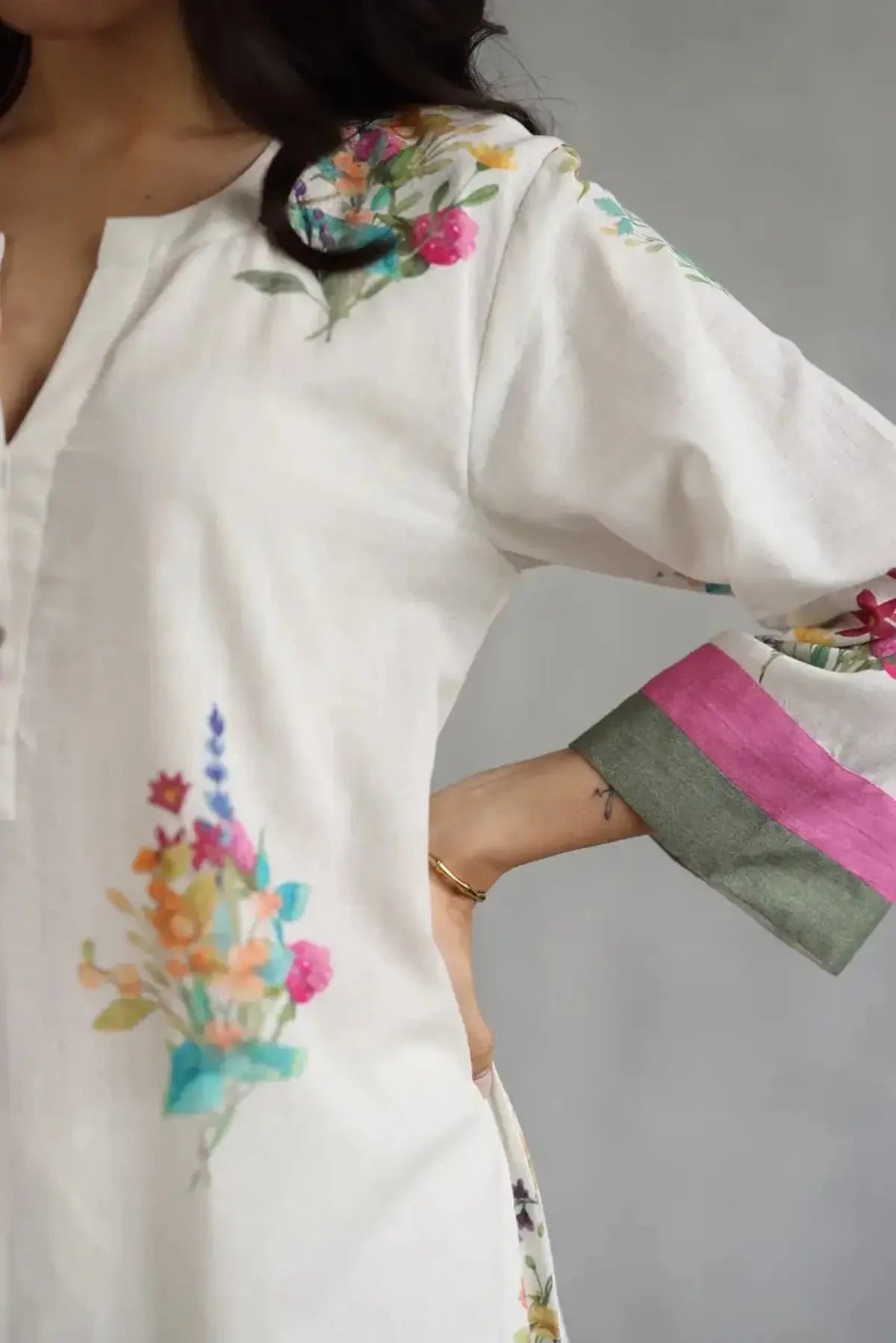 Ivory Bloom Kurta Set - Pallodstore