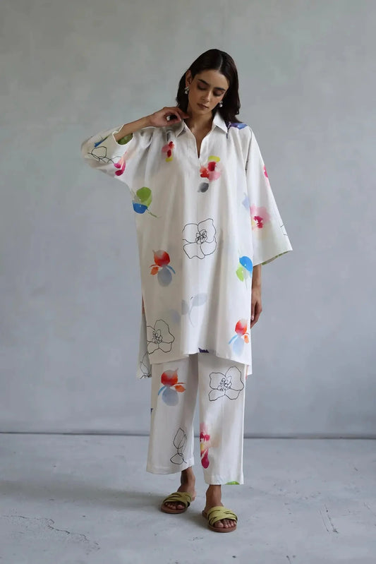 Ivory Camille Kaftan Set - Pallodstore