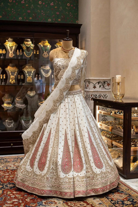Ivory Designer Lehenga - Pallodstore
