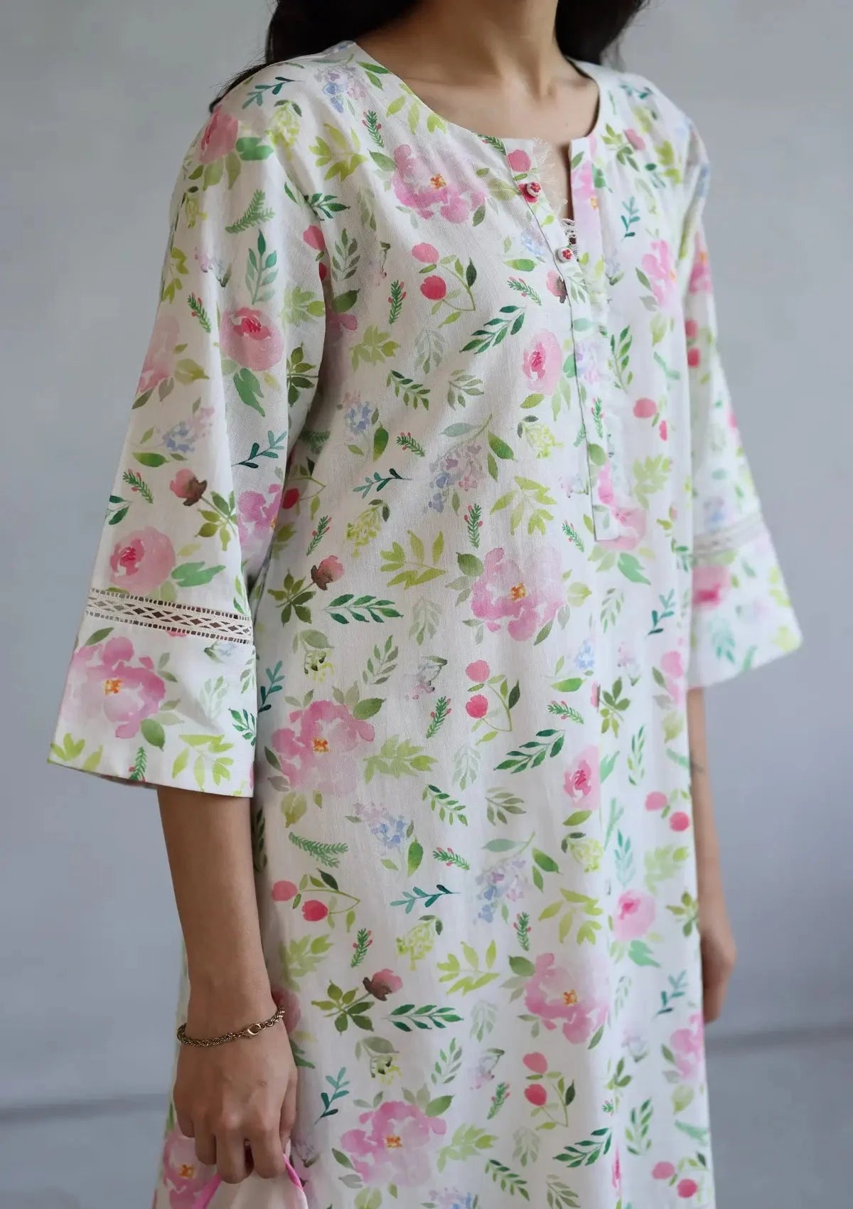 Ivory Hyacinth Kurta Set - Pallodstore