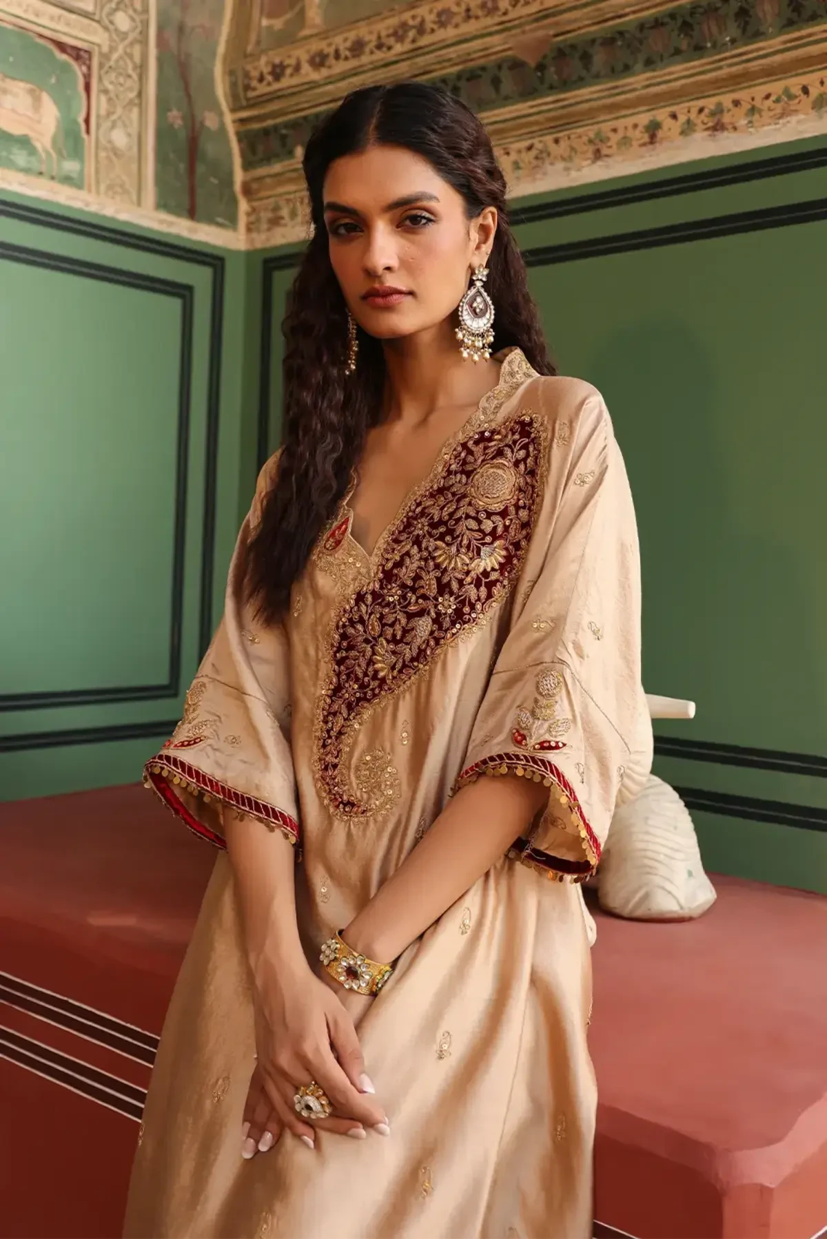 Ivory Riwayat Kaftan Set - Pallodstore