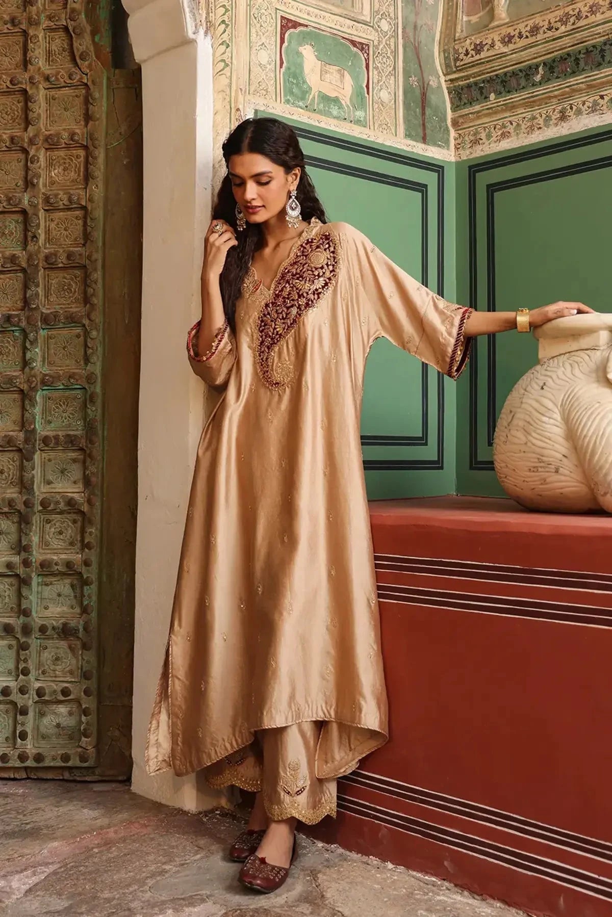 Ivory Riwayat Kaftan Set - Pallodstore