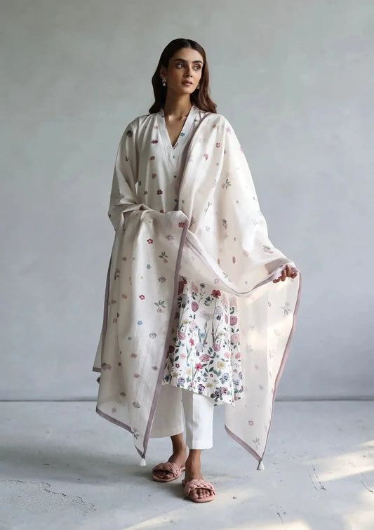 Ivory Rosaline Kurta Set - Pallodstore