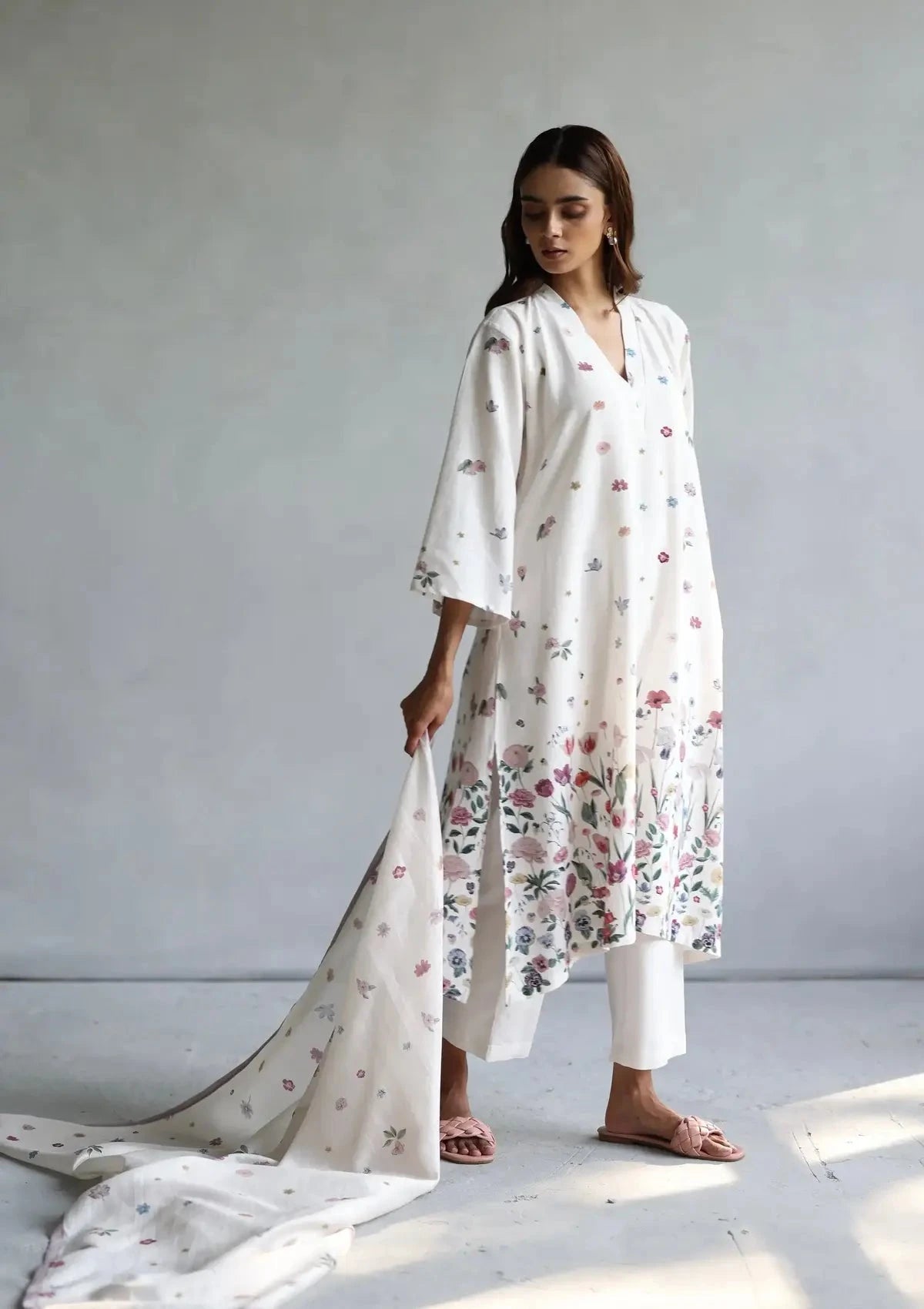 Ivory Rosaline Kurta Set - Pallodstore