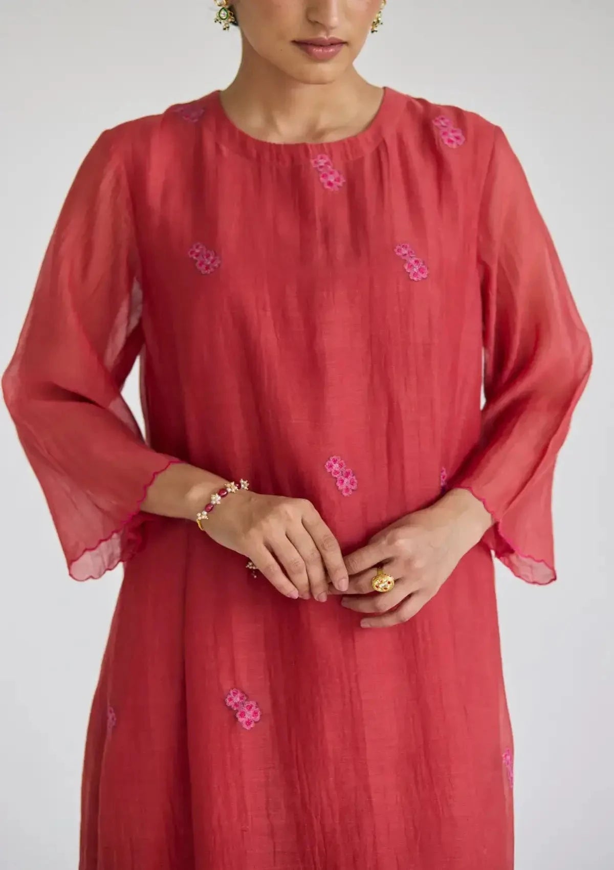 Juanita Claret Red Festive Kurta Set - Pallodstore