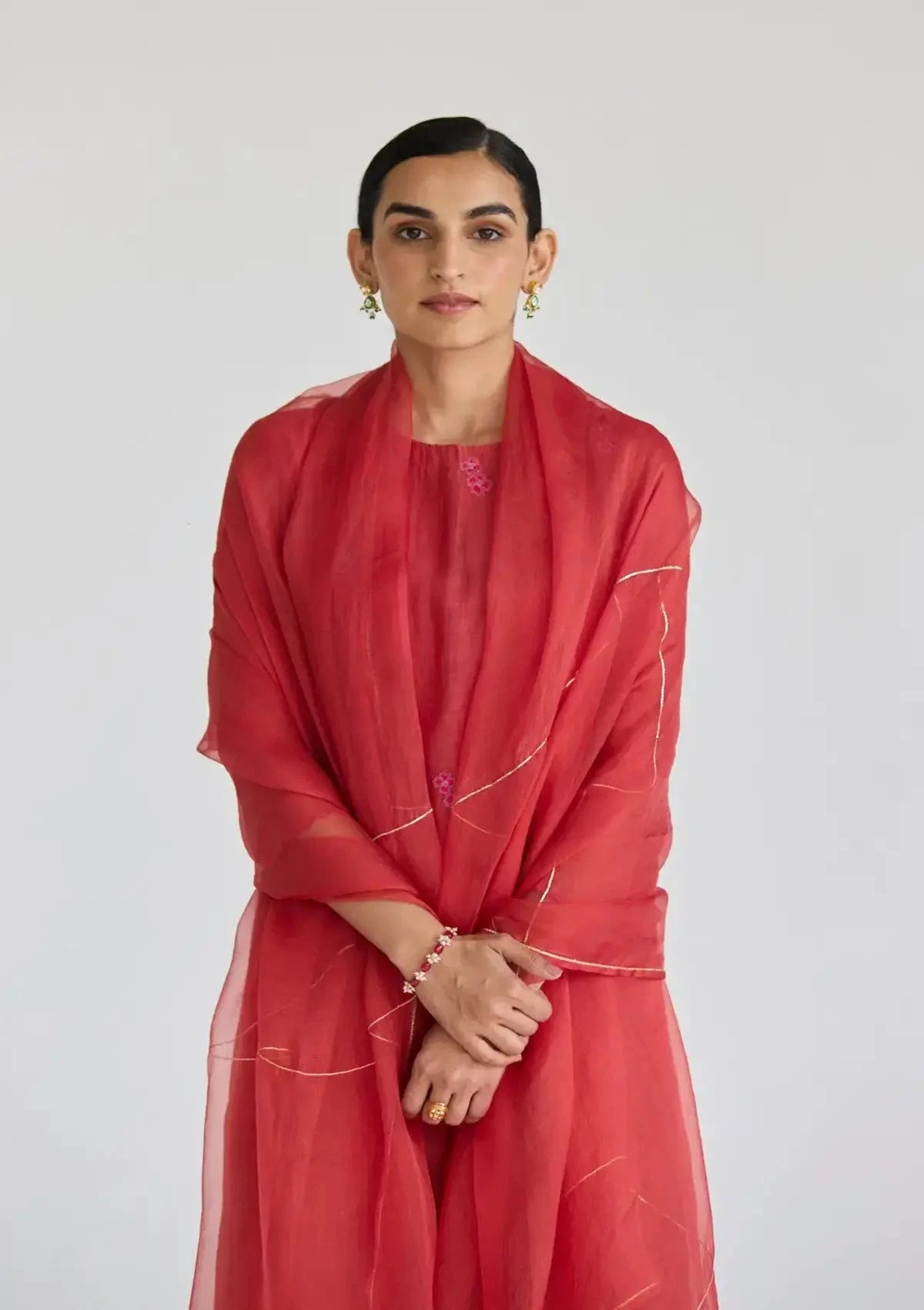Juanita Claret Red Festive Kurta Set - Pallodstore
