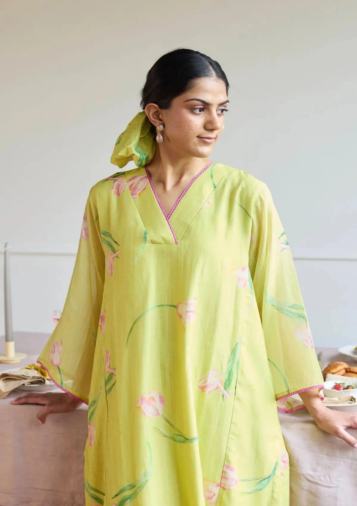 Juanita Lime Tulip Relaxed Fit Co-Ord Set - Pallodstore