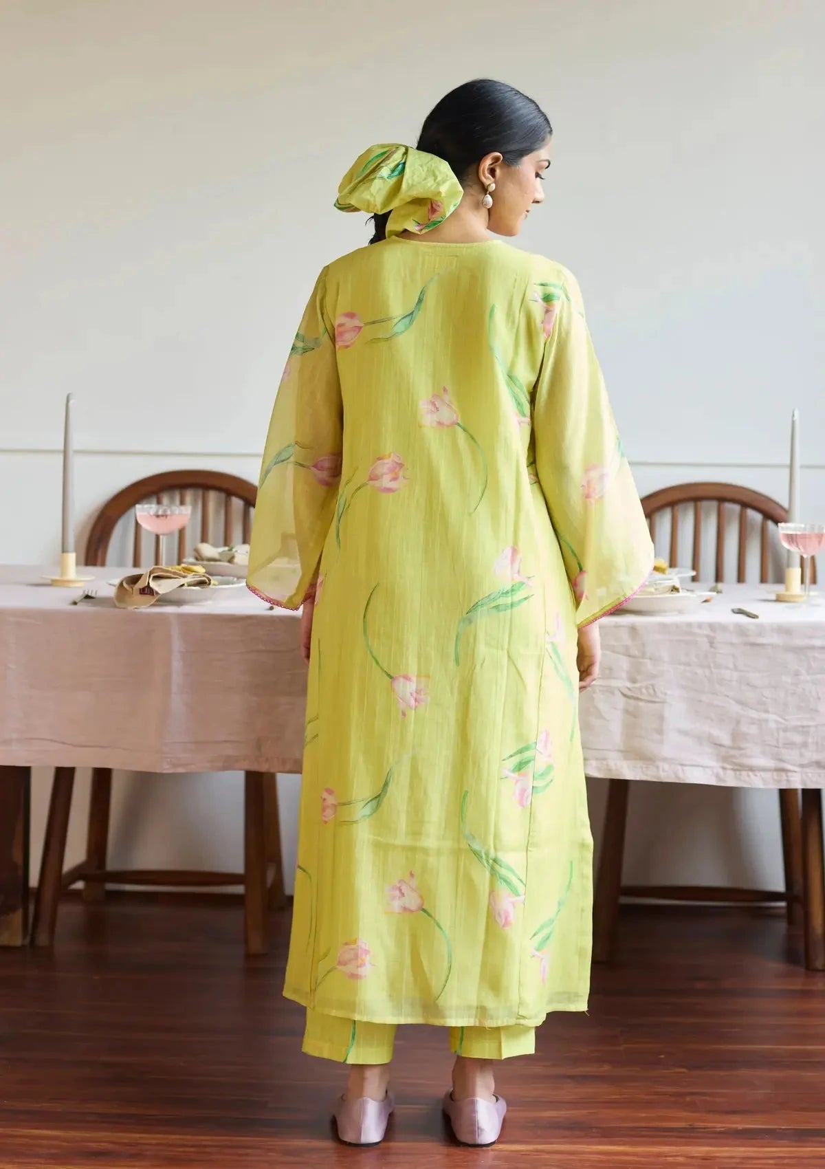 Juanita Lime Tulip Relaxed Fit Co-Ord Set - Pallodstore