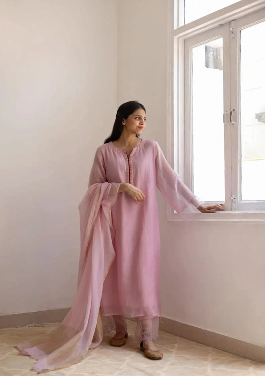 Juanita Rouge Blush Festive Kurta Set - Pallodstore