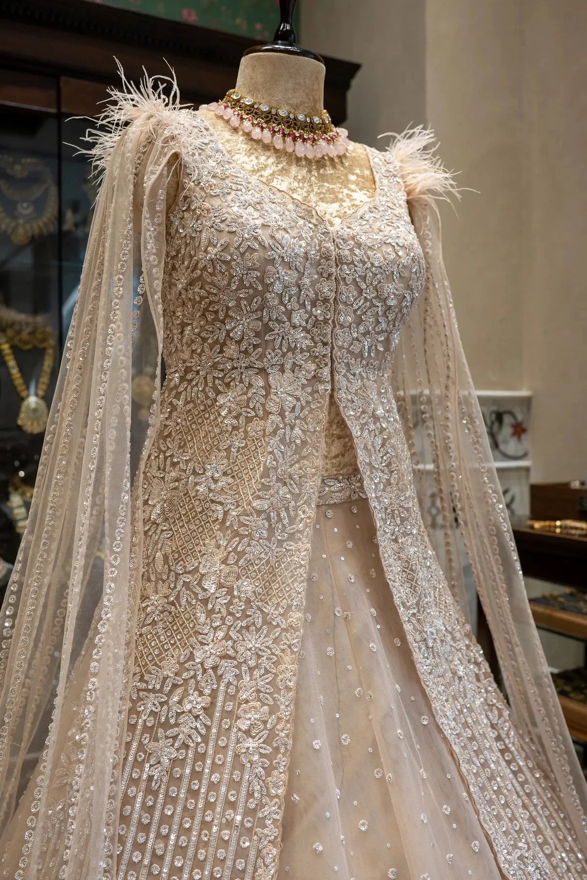Lehenga Jacket With Falling Sleeves - Pallodstore