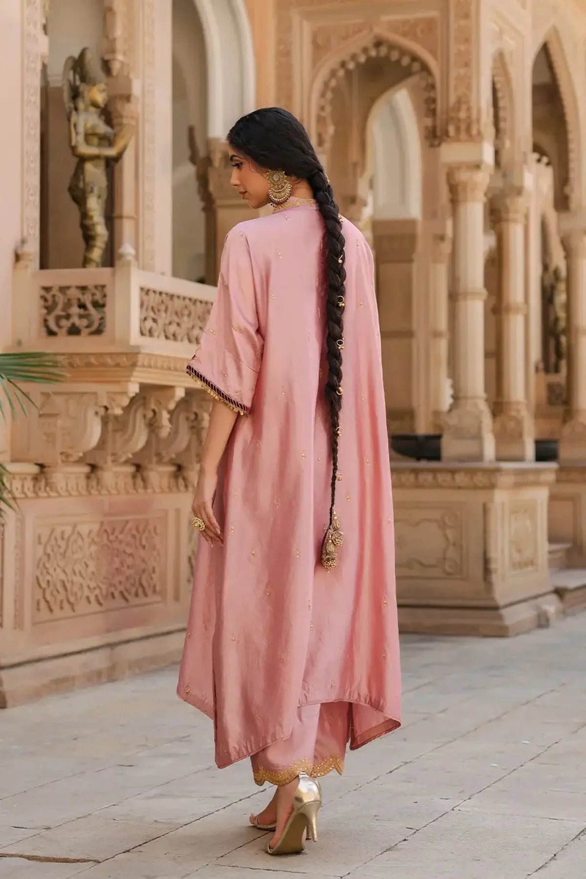 Light Pink Riwayat Kaftan Set - Pallodstore