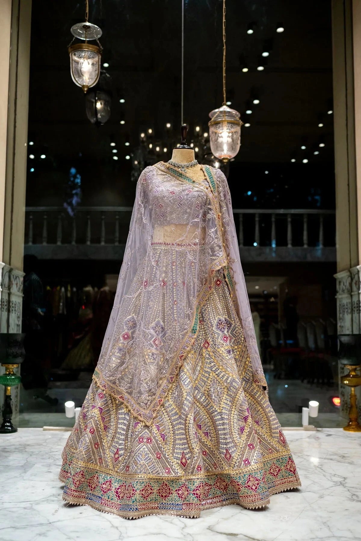 Lilac Bridal Lehenga - Pallodstore