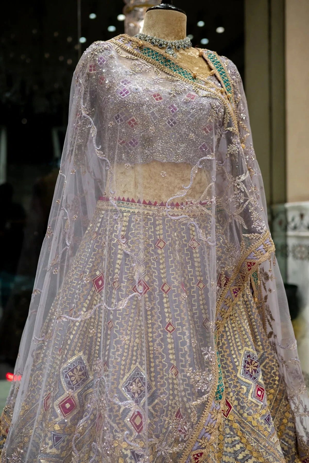 Lilac Bridal Lehenga - Pallodstore