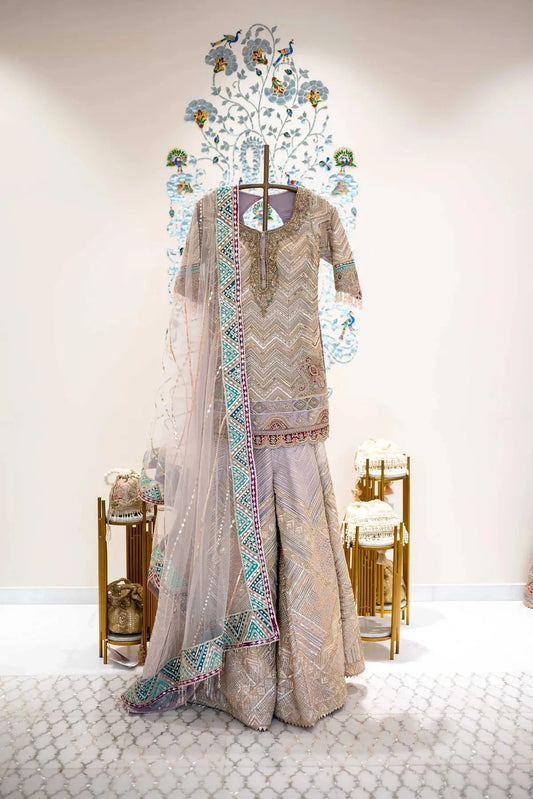 Lilac Flared Plazzo Suit - Pallodstore