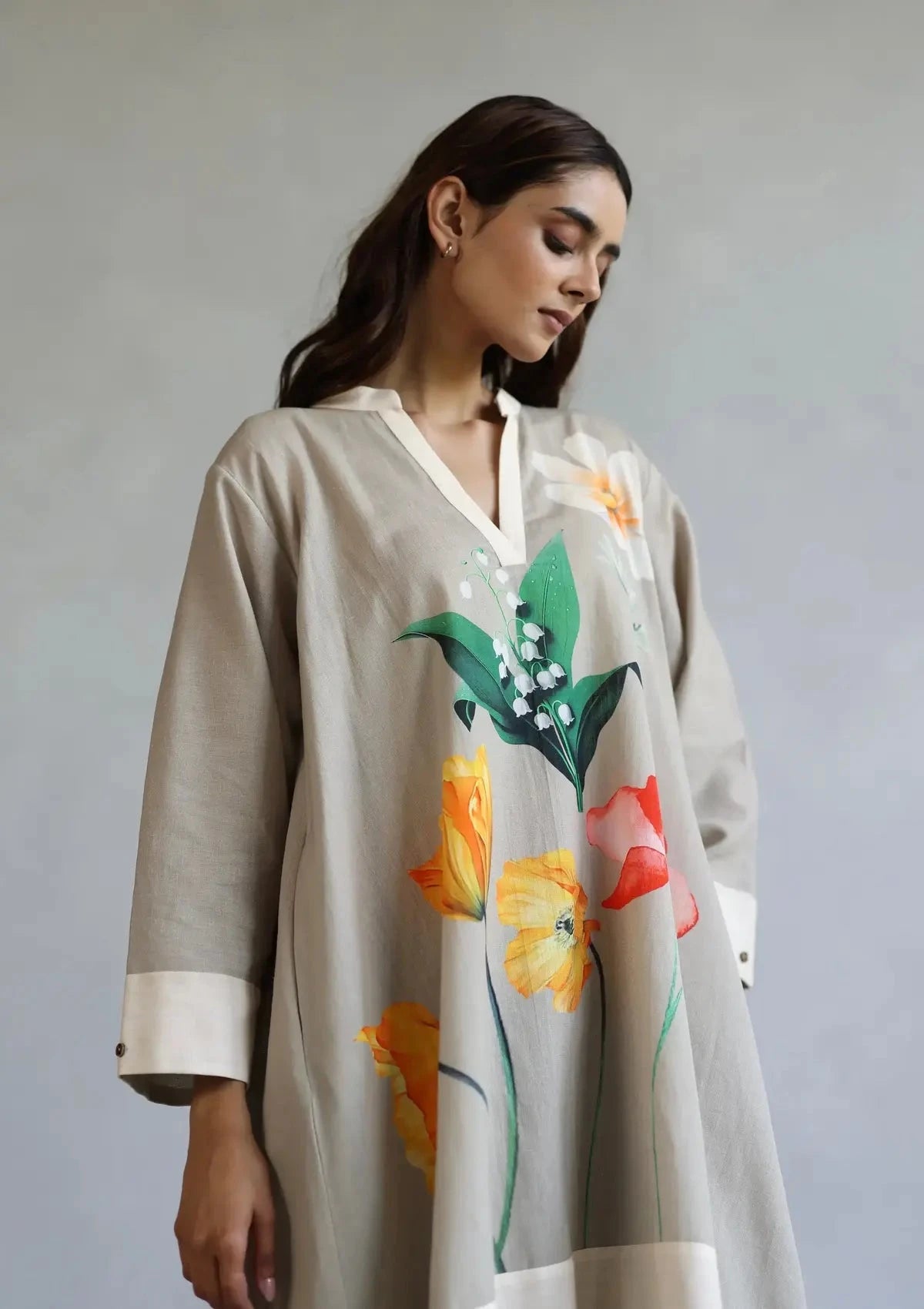 Lilian Beige Kaftan Set - Pallodstore