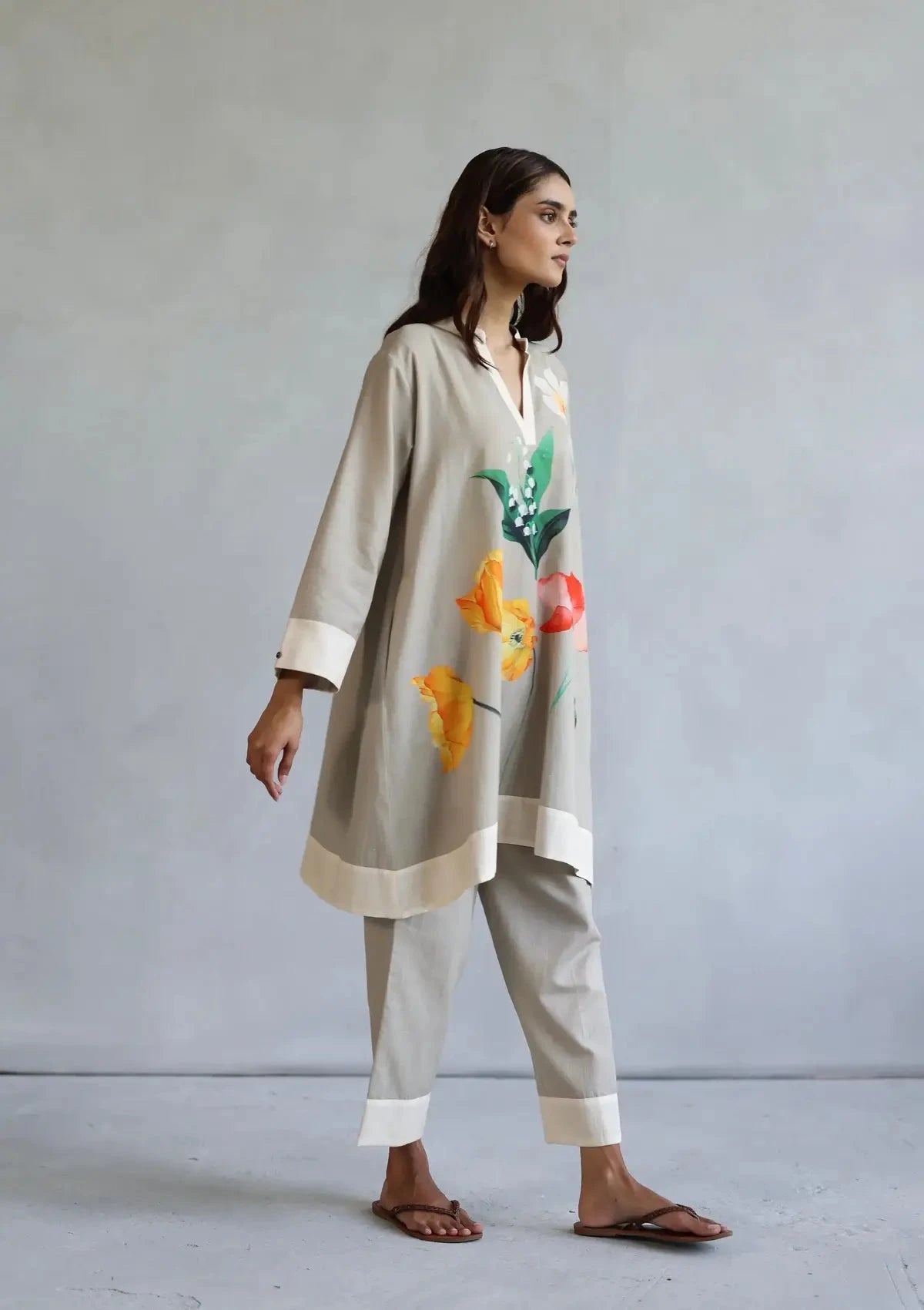 Lilian Beige Kaftan Set - Pallodstore