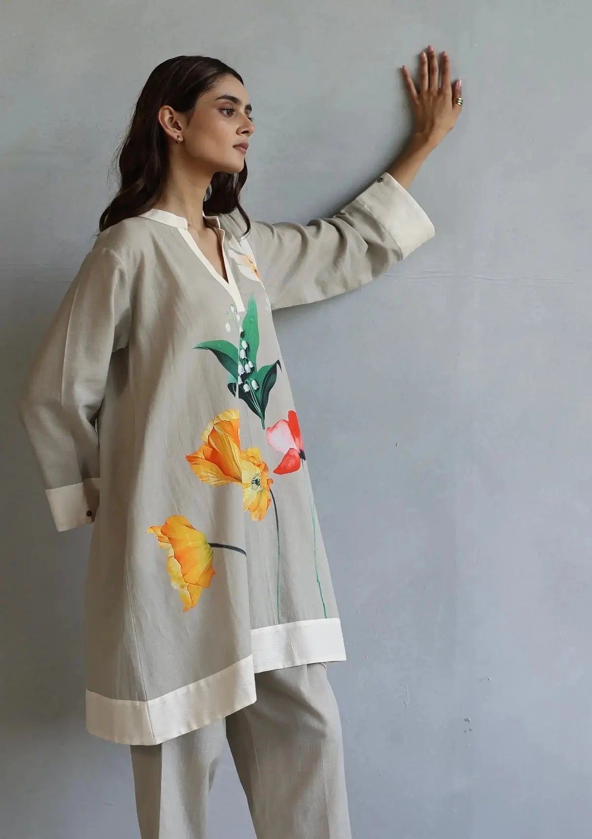 Lilian Beige Kaftan Set - Pallodstore