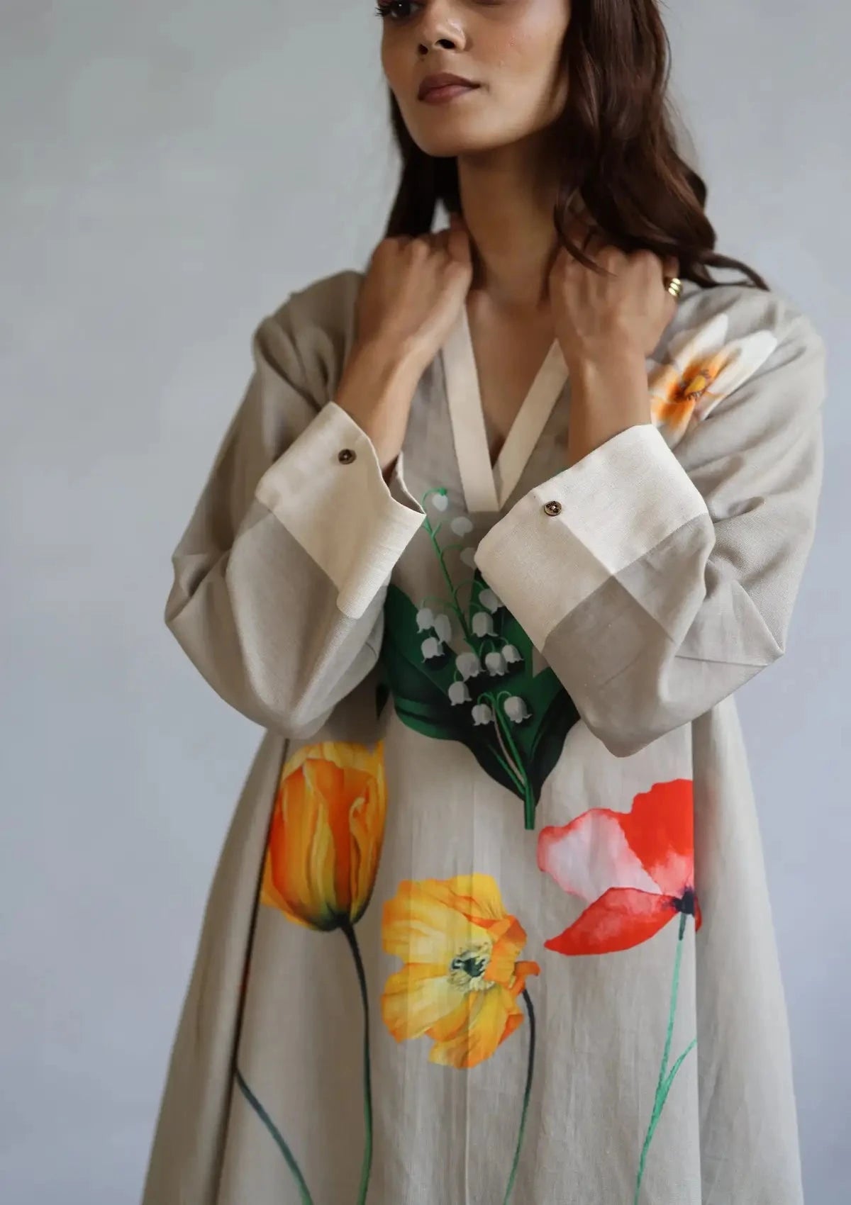 Lilian Beige Kaftan Set - Pallodstore