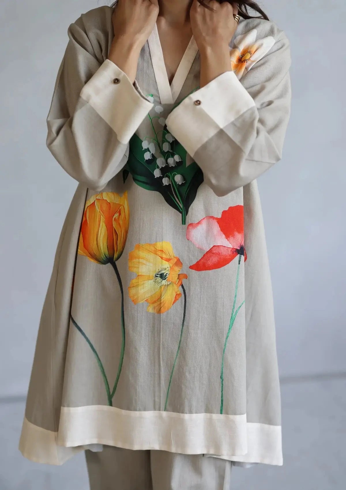 Lilian Beige Kaftan Set - Pallodstore