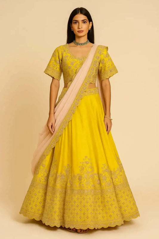 Lime Green Lehenga - Pallodstore