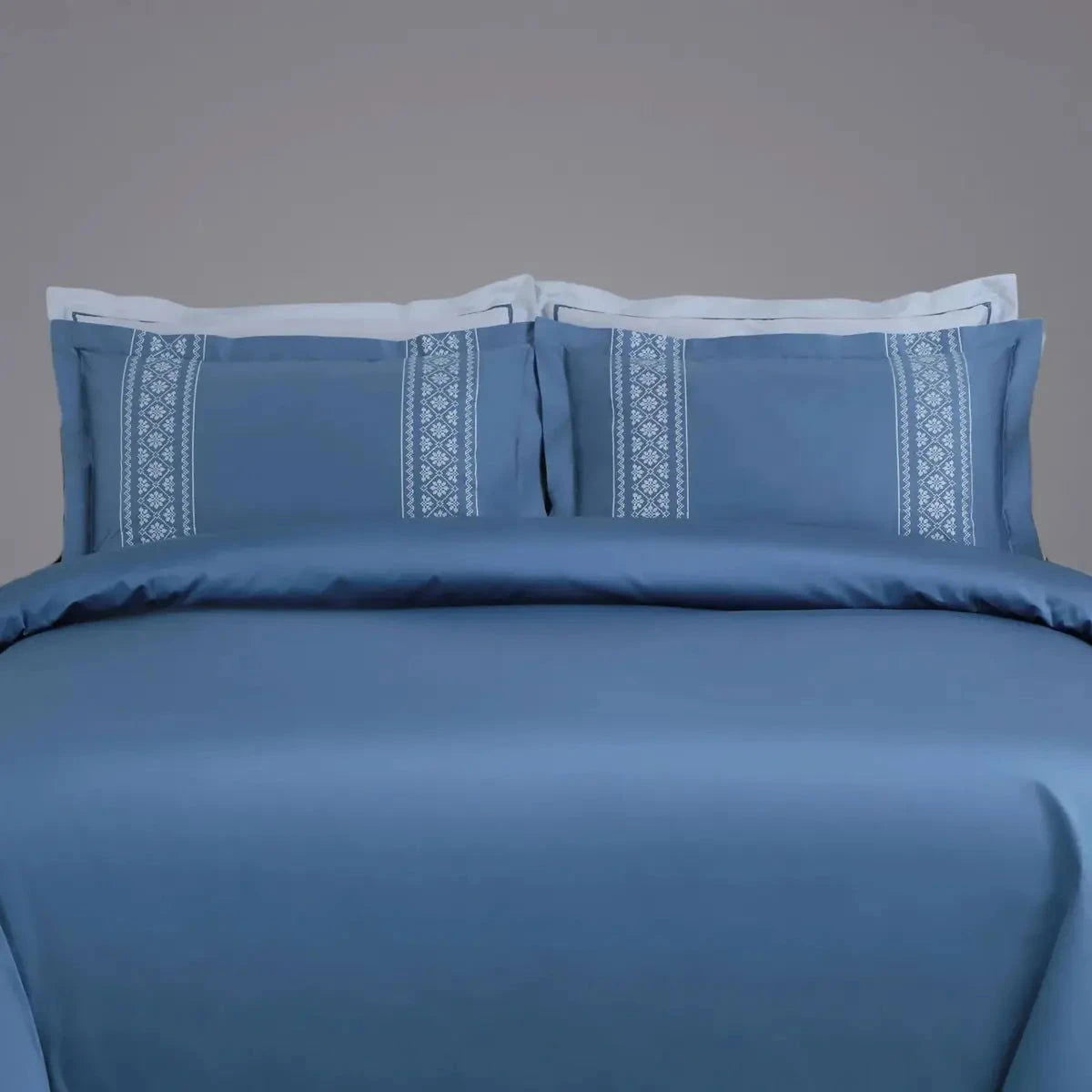 Luxe Premium Legion Blue Color Embroidered Bedding - Pallodstore